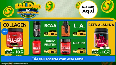Modelo de TV para TV Horizontal com o tema Saldão da Indepêndencia para Suplementos alimentares