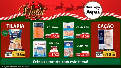 Modelo de TV para TV Horizontal com o tema Natal Imperdível para Peixaria