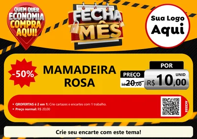 Modelo de Cartaz para Cartaz A4 Horizontal com o tema Fecha Mês para Bebês