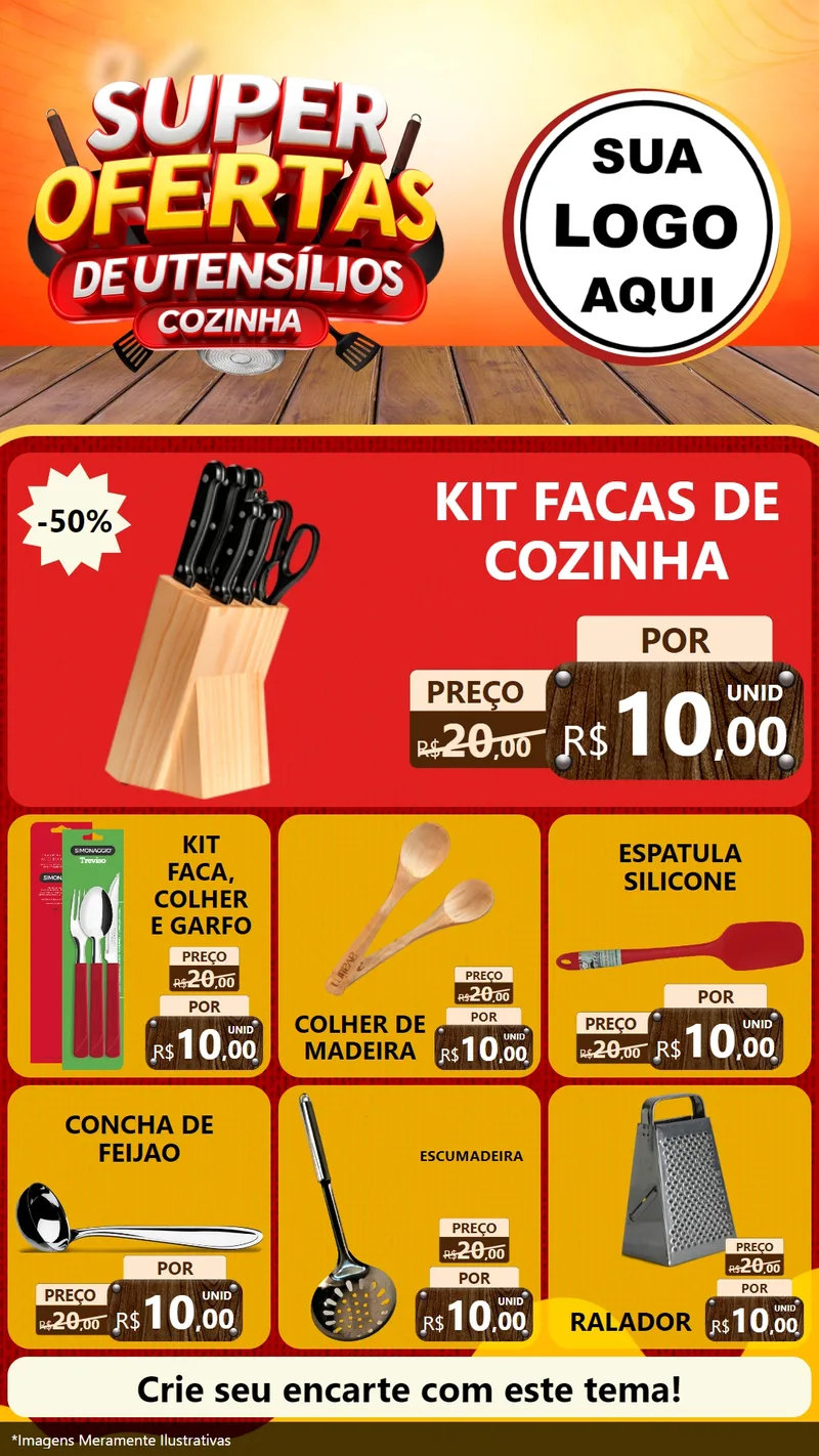 Modelo de Rede Social para Stories com o tema Super Ofertas de Utensílios - Cozinha para Utilidades Domésticas