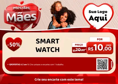 Modelo de Cartaz para Cartaz A4 Horizontal com o tema Mês das Mães para Informática