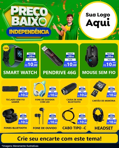 Modelo de Rede Social para Feed Instagram com o tema Preço Baixo de Independência para Informática