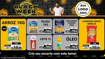 Modelo de TV para TV Horizontal com o tema Black Week para Supermercado