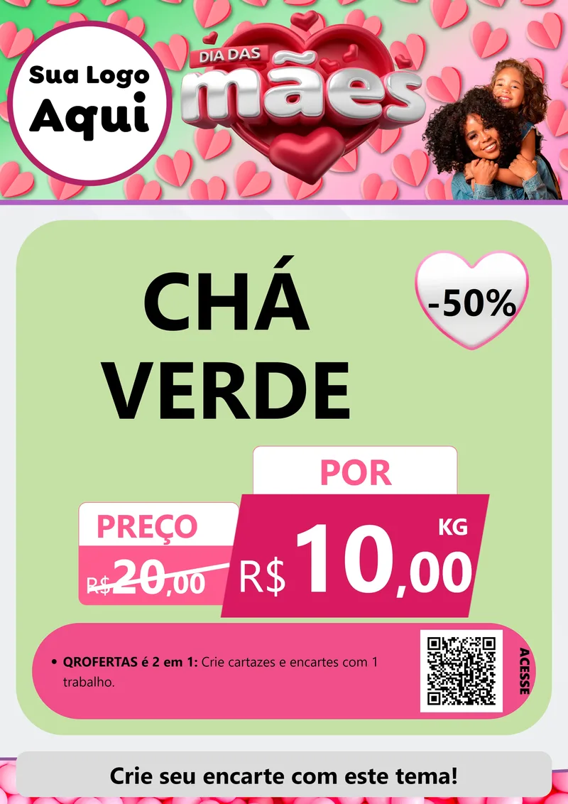 Modelo de Cartaz para Cartaz A4 Vertical com o tema Dia das Mães para Produtos Naturais