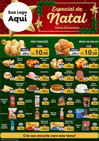 Modelo de Encarte para Encarte A4 Vertical com o tema Especial de Natal para Padaria