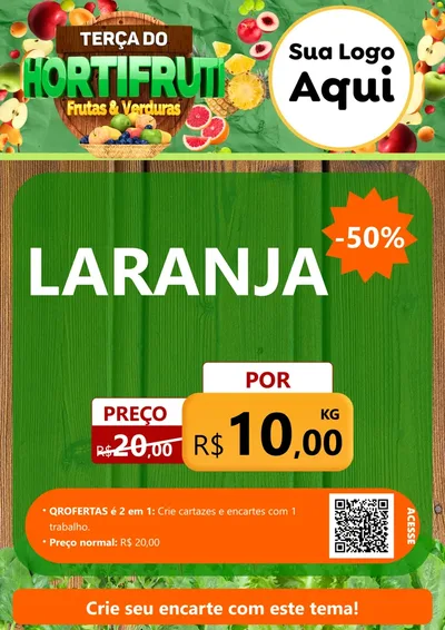 Modelo de Cartaz para Cartaz A4 Vertical com o tema Terça do Hortifruti para Hortifrúti