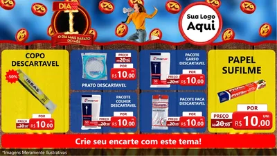 Modelo de TV para TV Horizontal com o tema Dia I - O Dia Mais Barato Do Mês para Embalagens