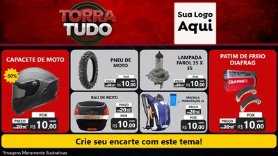 Modelo de TV para TV Horizontal com o tema Torra Tudo para Moto peças