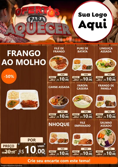Modelo de Encarte para Encarte A4 Vertical com o tema Ofertas Para Aquecer para Restaurante