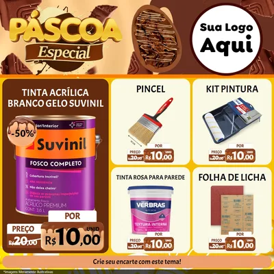 Modelo de Rede Social para Feed Facebook com o tema Páscoa Especial para Tintas e Ferramentas