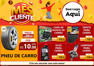 Modelo de Encarte para Encarte A4 Horizontal com o tema Mês do Cliente para Auto peças