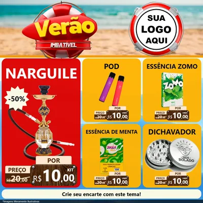 Modelo de Rede Social para Feed Facebook com o tema Verão Imbatível para Tabacaria