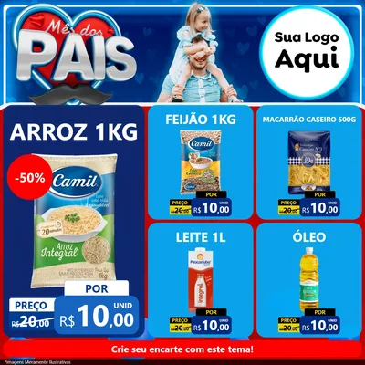 Modelo de Rede Social para Feed Facebook com o tema Mês Dos Pais para Supermercado