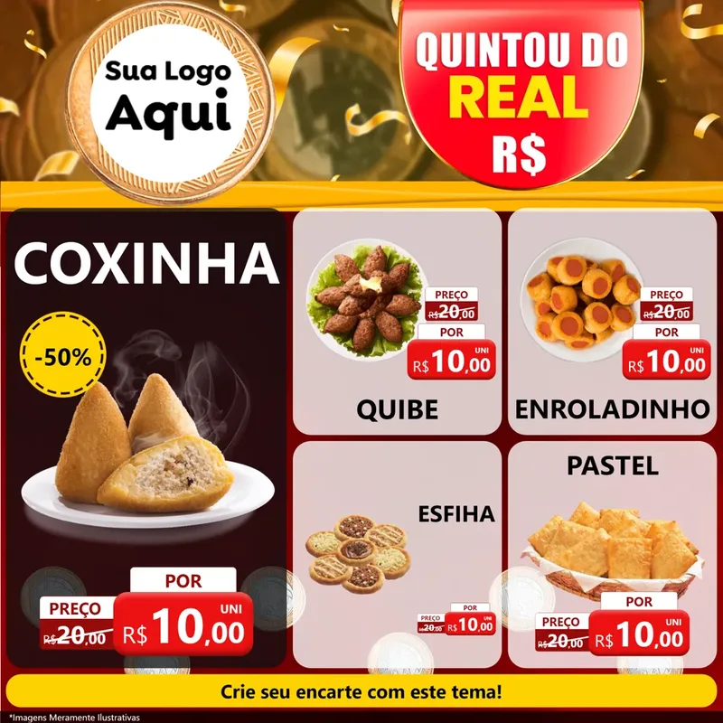 Modelo de Rede Social para Feed Facebook com o tema Quintou do Real para Salgadaria