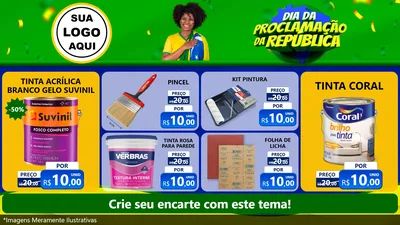 Modelo de TV para TV Horizontal com o tema Dia Da Proclamação Da República para Tintas e Ferramentas