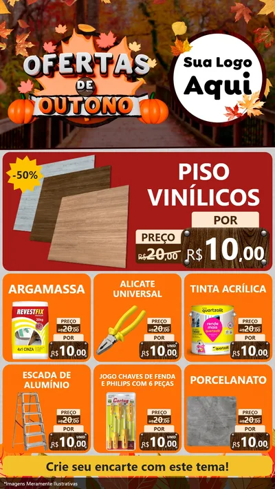Modelo de Rede Social para Stories com o tema Ofertas de Outono para Material para Construção