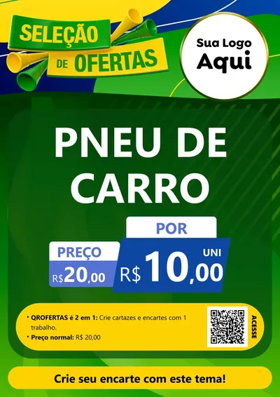 Modelo de Cartaz para Cartaz A4 Vertical com o tema Seleção de Ofertas - Copa para Auto peças