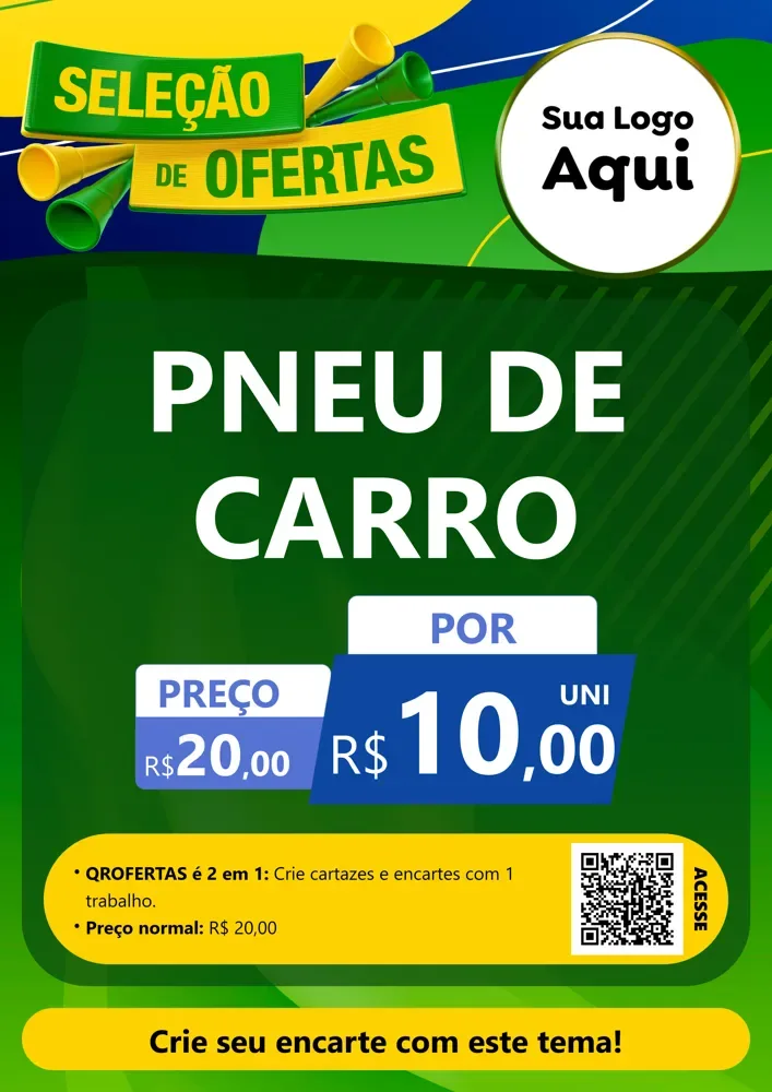 Modelo de Cartaz para Cartaz A4 Vertical com o tema Seleção de Ofertas - Copa para Auto peças