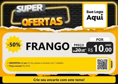 Modelo de Cartaz para Cartaz A4 Horizontal com o tema Super Ofertas para Assados