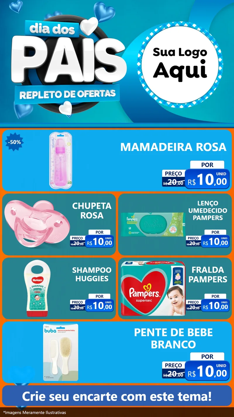 Modelo de TV para TV Vertical com o tema Dia Dos Pais Repleto de Ofertas para Bebês