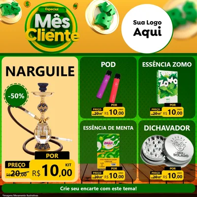 Modelo de Rede Social para Feed Facebook com o tema Especial Mês do Cliente para Tabacaria