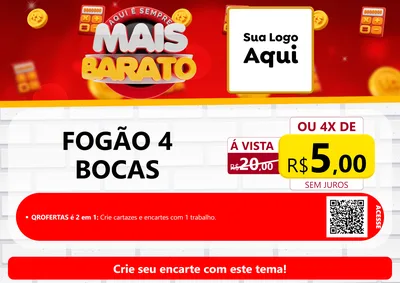 Modelo de Cartaz para Cartaz A4 Horizontal com o tema Mais Barato para Móveis e Eletro