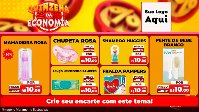 Modelo de TV para TV Horizontal com o tema Quinzena Da Economia para Bebês