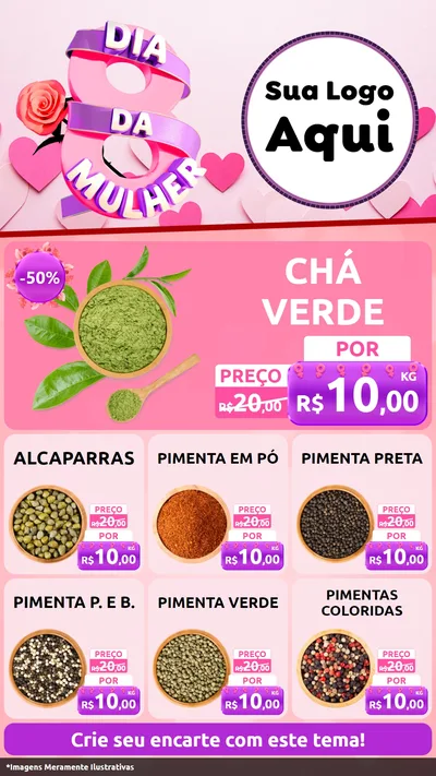Modelo de Rede Social para Stories com o tema Dia da Mulher para Produtos Naturais