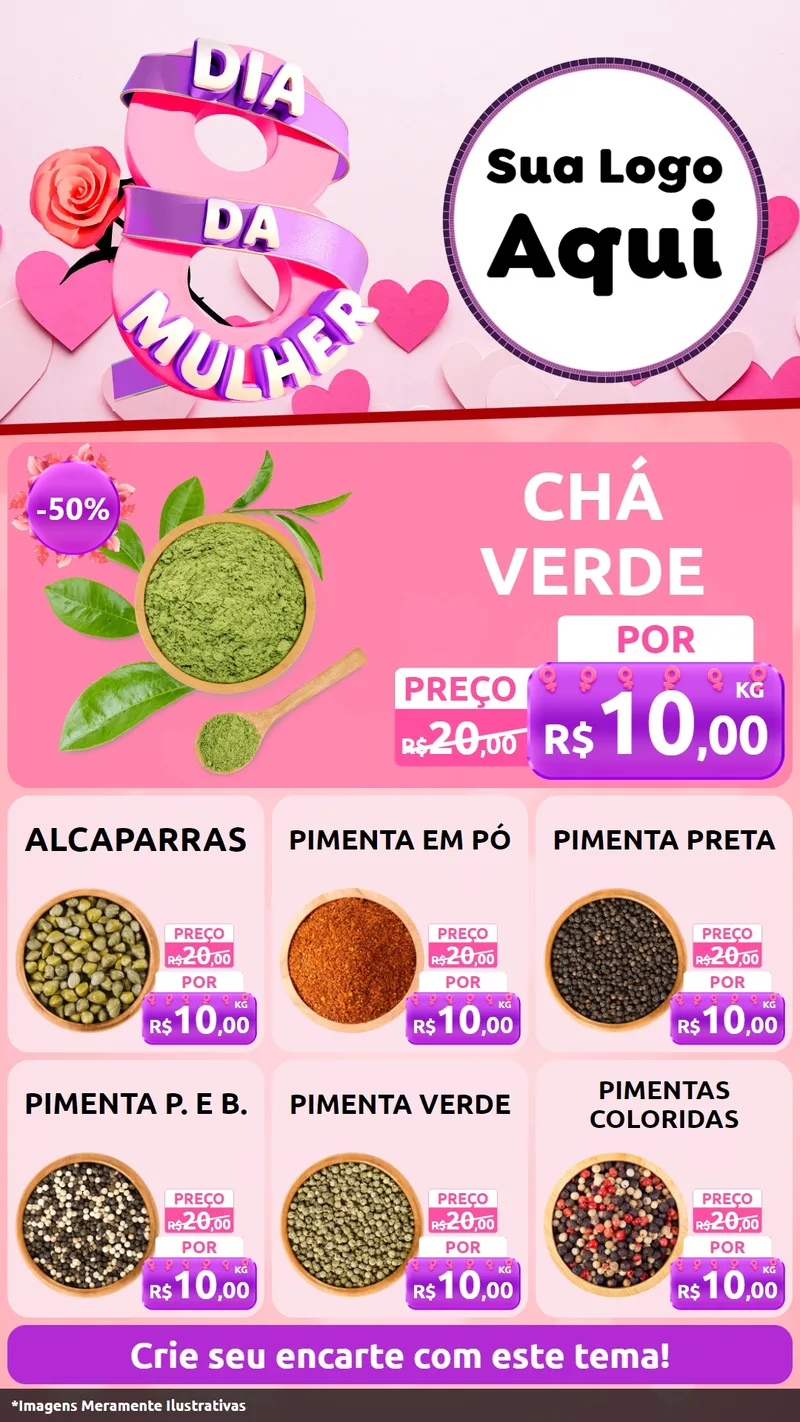 Modelo de Rede Social para Stories com o tema Dia da Mulher para Produtos Naturais