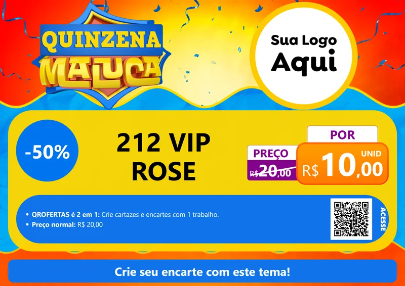 Modelo de Cartaz para Cartaz A4 Horizontal com o tema Quinzena Maluca para Perfumes