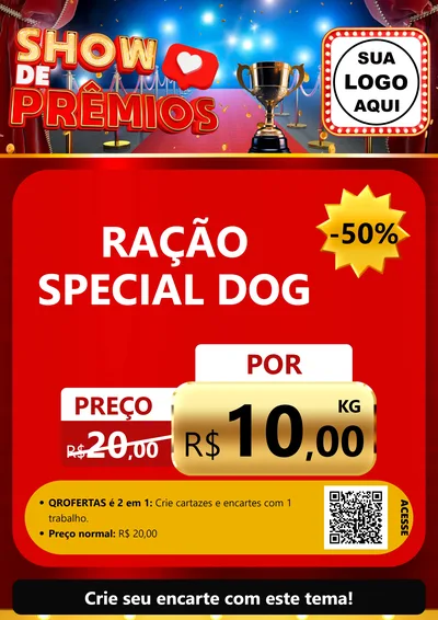 Modelo de Cartaz para Cartaz A4 Vertical com o tema Show de Prêmios para Pet Shop