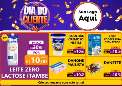 Modelo de Encarte para Encarte A4 Horizontal com o tema Dia do Cliente para Frios e Laticínios