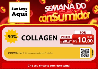 Modelo de Cartaz para Cartaz A4 Horizontal com o tema Semana do Consumidor para Suplementos alimentares