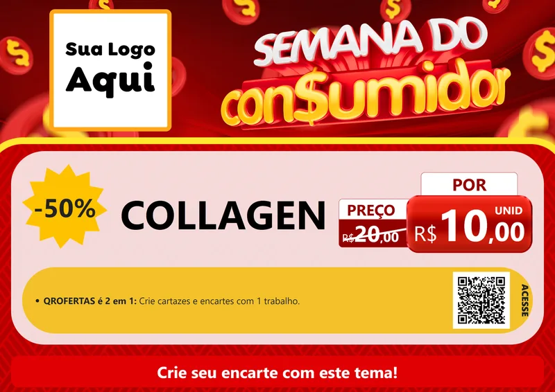 Modelo de Cartaz para Cartaz A4 Horizontal com o tema Semana do Consumidor para Suplementos alimentares