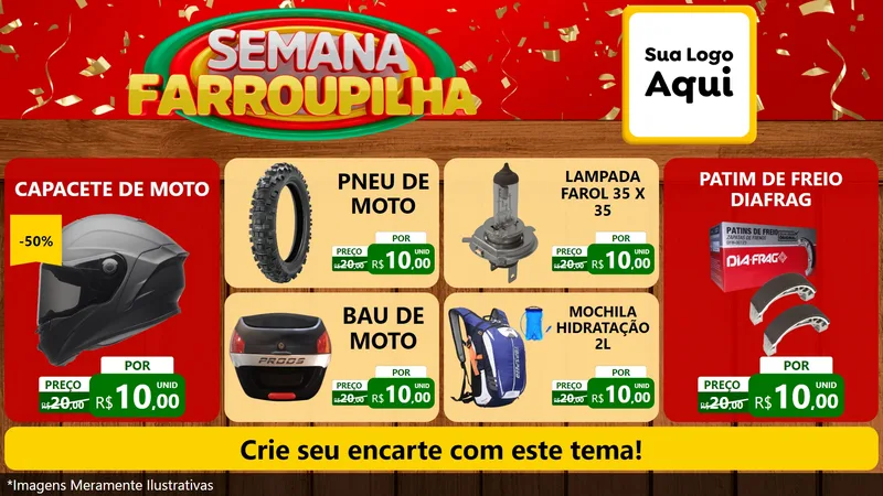 Modelo de TV para TV Horizontal com o tema Semana Farroupilha para Moto peças