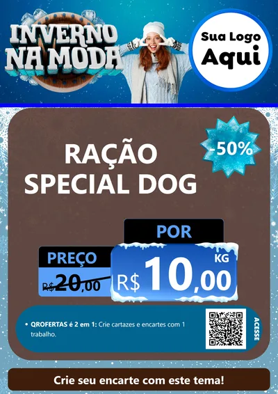 Modelo de Cartaz para Cartaz A4 Vertical com o tema Inverno na Moda para Pet Shop