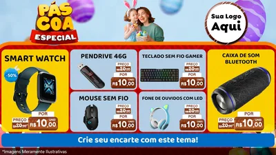 Modelo de TV para TV Horizontal com o tema Páscoa Especial para Informática
