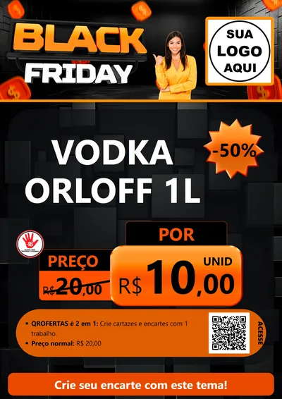 Modelo de Cartaz para Cartaz A4 Vertical com o tema Black Friday para Distribuidora de bebidas
