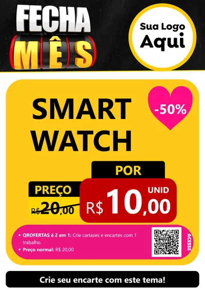 Modelo de Cartaz para Cartaz A4 Vertical com o tema Fecha Mês para Informática