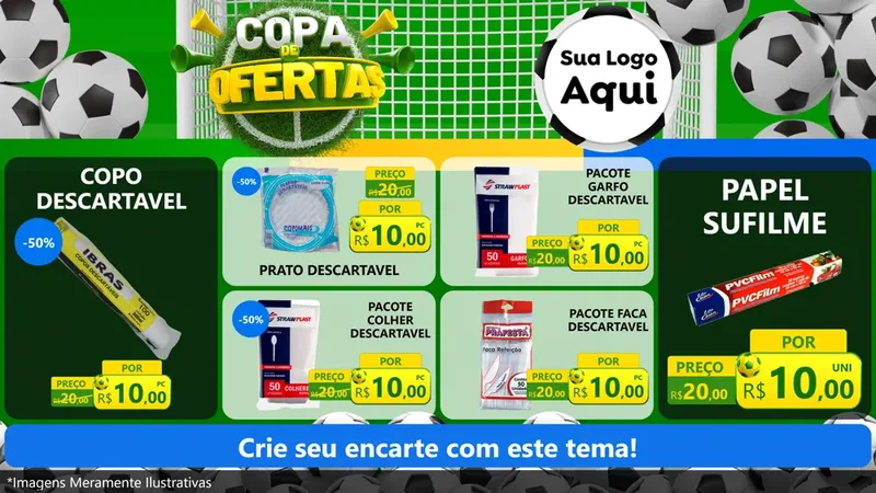Modelo de TV para TV Horizontal com o tema Copa De Ofertas para Embalagens