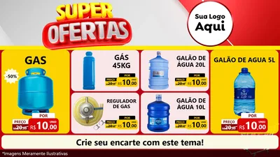 Modelo de TV para TV Horizontal com o tema Super Ofertas para Água e gás