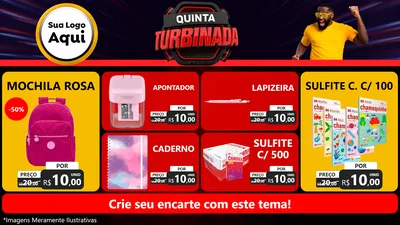 Modelo de TV para TV Horizontal com o tema Quinta Turbinada para Papelaria