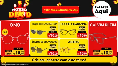 Modelo de TV para TV Horizontal com o tema Nosso Dia D para Óticas