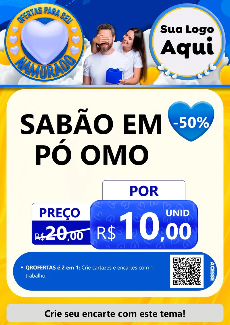 Modelo de Cartaz para Cartaz A4 Vertical com o tema Ofertas Para Seu Namorado para Produtos de Limpeza