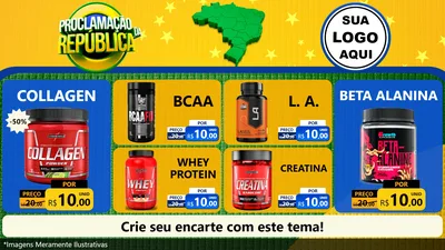 Modelo de TV para TV Horizontal com o tema Proclamação da República para Suplementos alimentares
