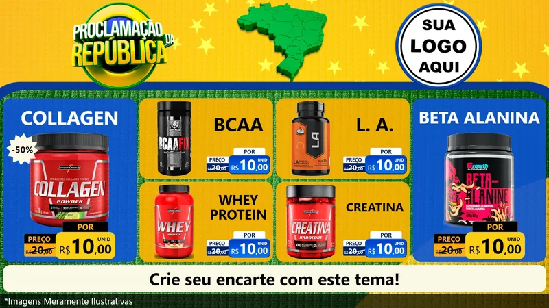 Modelo de TV para TV Horizontal com o tema Proclamação da República para Suplementos alimentares