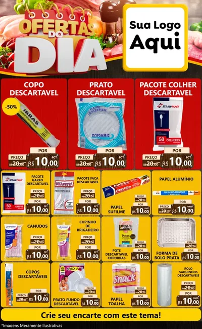 Modelo de Encarte para Encarte Grande com o tema Ofertas do Dia para Embalagens