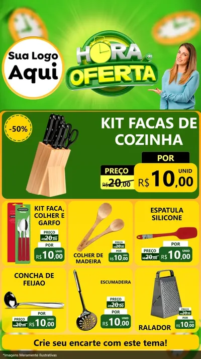 Modelo de Rede Social para Stories com o tema Hora da Oferta para Utilidades Domésticas