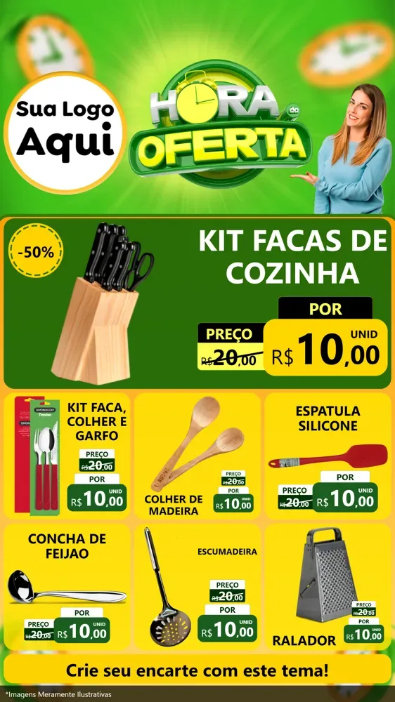 Modelo de Rede Social para Stories com o tema Hora da Oferta para Utilidades Domésticas