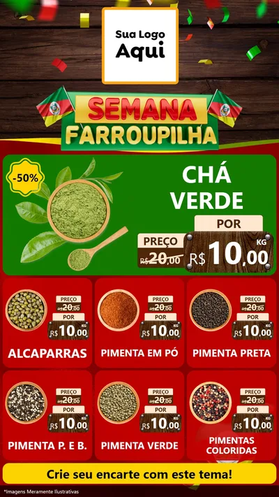 Modelo de Rede Social para Stories com o tema Semana Farroupilha para Produtos Naturais